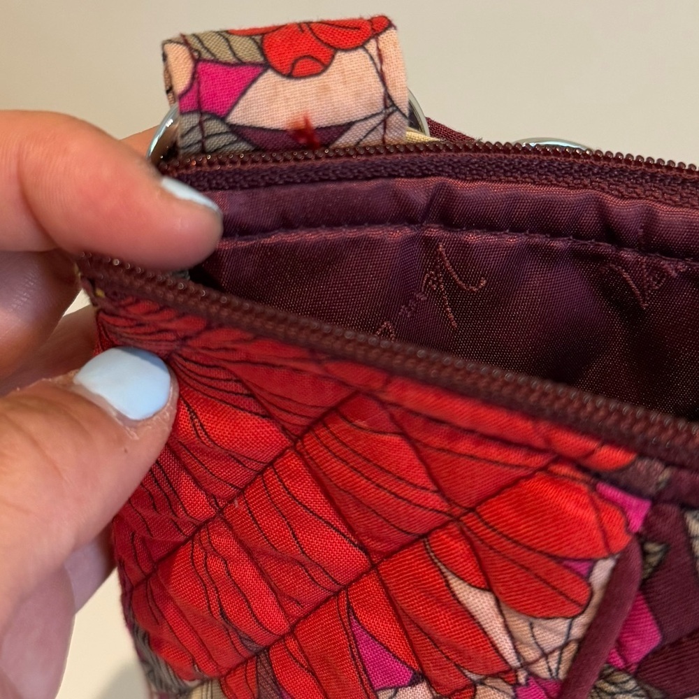 Vera Bradley Pink Red Floral Women's Crossbody Bag w.Adjustable Shoulder Strap - Picture 14 of 14